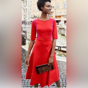Boden Emily Ponte Fit and Flare Midi Dress